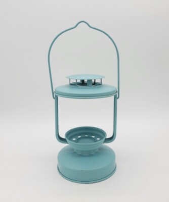 2pc Set IKEA MORKT Tea light Candle Metal Lantern 20569 Aqua Blue