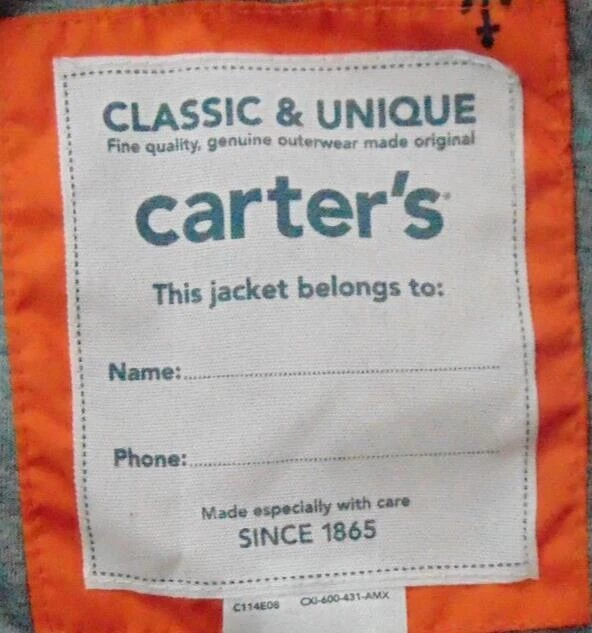 Carter's Boys Orange Jacket Size 4 - Image 3 of 3