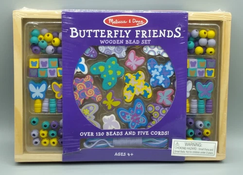 Melissa & Doug NEW Butterfly Friends Wooden Bead Set