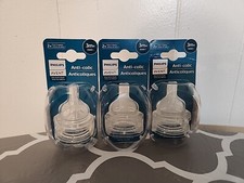 2-pk Philips Avent ANTI-COLIC bottle Nipples 3m medium Flow 3 classic - 3PCKS
