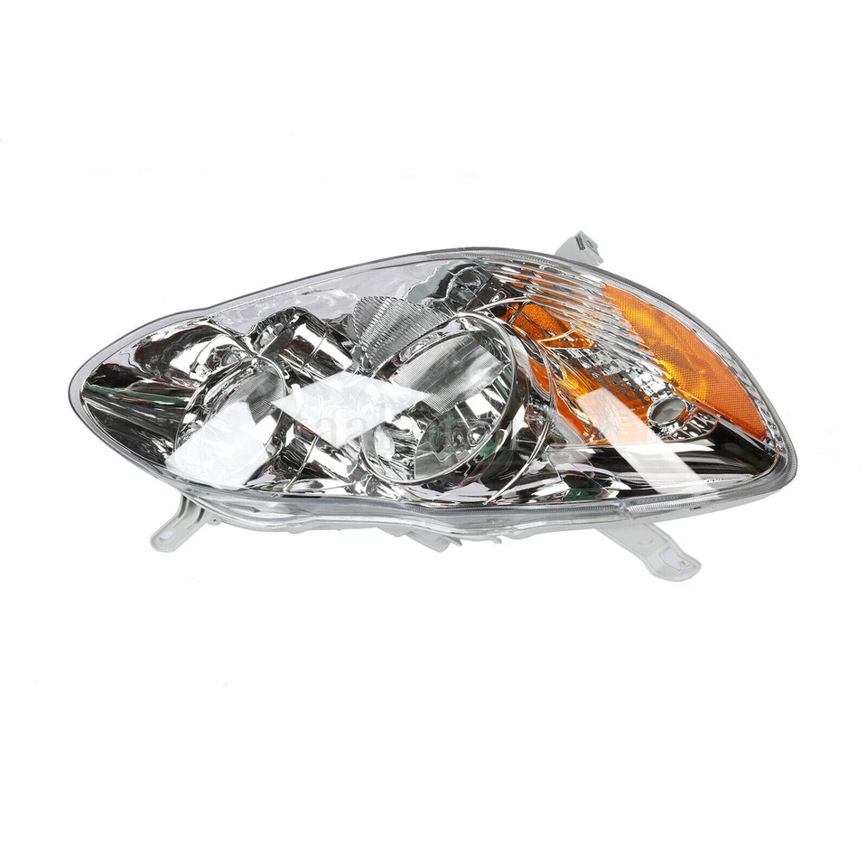 Par de faros de carcasa cromados aptos para Toyota Corolla 2003-2008 izquierda y derecha Foto 3 de 4