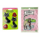Iron-On Cat Appliques Style-a-bility Black Siamese Cat and Le Bistro French Cat