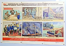 military action at the start of a nuclear war / Original vtg Poster  36"X24"