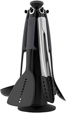 Joseph Joseph Nylon Kitchen Utensil Set with Rotating Storage Stand, 6-pieceGray