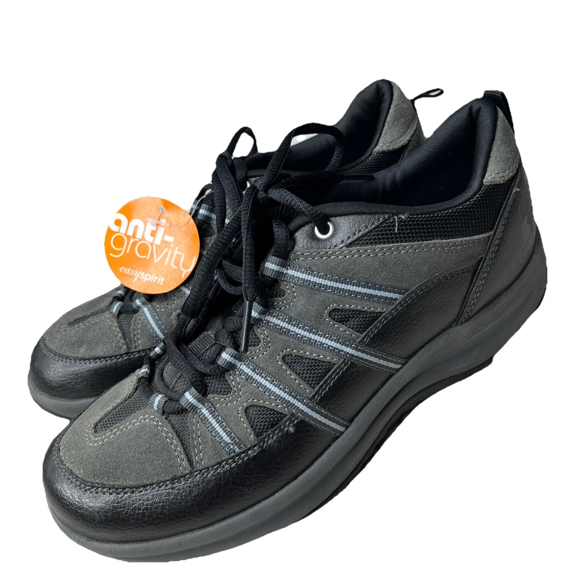 Easy Spirit  Black Leather Mesh Zip Athletic Running Women Walking Shoes Sz 10M Women main image 3