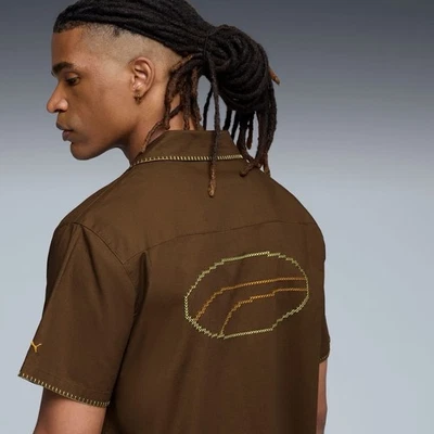 PUMA X Bodega Collared Short Sleeve Button Up Shirt Mens Size XL Brown Limited - Image 1 of 4