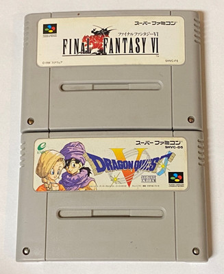 Nintendo Super Famicom Lot of 2 - Final Fantasy VI & Dragon Quest V - ELcx859