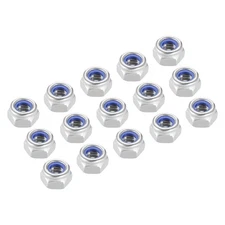 25Pcs M6x1mm Hex Nylon Inserted Self-Lock Nut Fastener 201 Stainless Steel