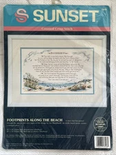 Sunset Footprints Along The Beach Counted Cross Stitch Kit 13558 Dimensions 1992