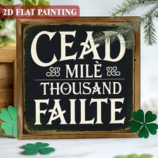Traditional Irish Welcome Wooden Plaque St Patricks Day Accent For Entryway