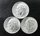1950  P-D-S 10c SILVER Roosevelt Dimes.  BU, Year Set.    (R224)