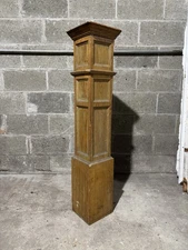 ~ ANTIQUE CHESTNUT NEWEL POST 47 INCHES TALL ~ ARCHITECTURAL SALVAGE ~