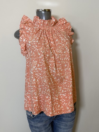 Ulla Johnson Tilda Top 100% Cotton Ruffle Sleeve Blouse Size 0  XS/P