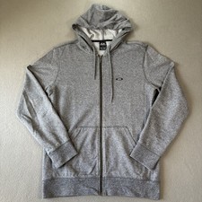 Oakley Sweater Gray Performance Hoodie Full Zip Knit Sweatshirt Men's S Outdoors