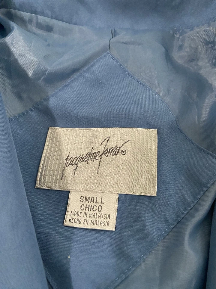 Jakeline Ferrar Double Breasted Jacket Coat with Belt Blue Women’s Small Casual - Image 3 of 4