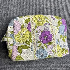 Vera Bradley Medium Cosmetic Bag Floral Spring Single Zip Purple Pink Green