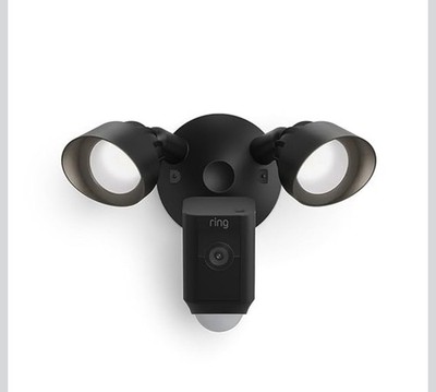 Ring Floodlight Cam Plus Outdoor Wired 1080p Surveillance Camera- Black