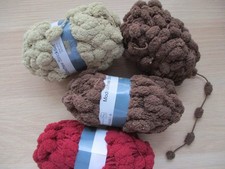 Strickgarn Wollreste Wolle Noppenwolle rot braun beige 130g (50)