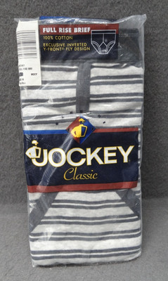 NEW Jockey 38 Classic Striped Y-Front Fly Design Full Rise Brief VTG 90s 1996