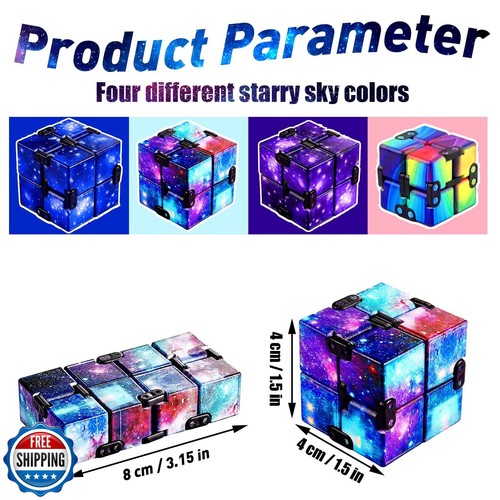 4 Pack Infinity Cube Fidget Toy, Fidgeting Game for Adults, Cool Mini Gadget - Picture 3 of 5