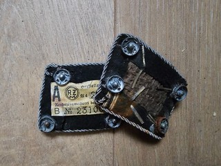 Very rare German Elite Obersturmbannf summer collar tabs 100% original ww2
