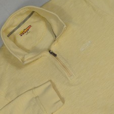 Orvis Light Yellow Quarter Zip Cotton Blend Men's Pullover Sweater Size XXL