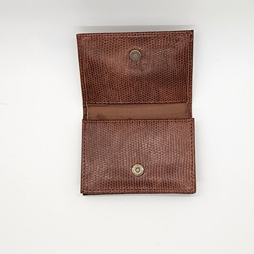 Estuche porta tarjetas de visita Silpada Designs cierre a presión marrón imitación cuero cocodrilo - Imagen 2 de 11