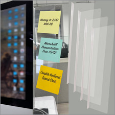 Computer Monitor Memo Board, 4 Pack, Sticky Note Holder, Semi-Transparent Flexib