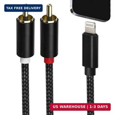 Apple MFi Certified Lightning to RCA Cable Audio Aux Adapter 2-Male Y Splitter