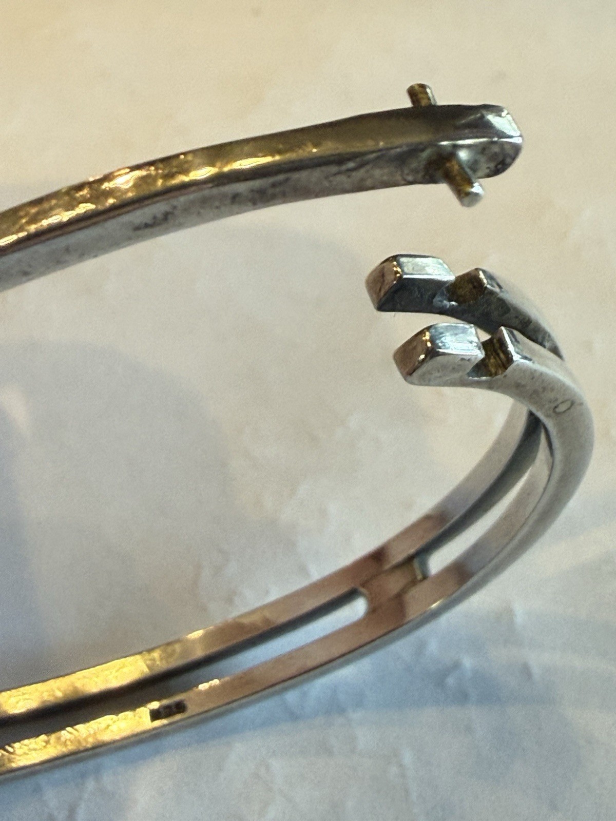 925 Sterling Silver Hinged Bangle - image 1