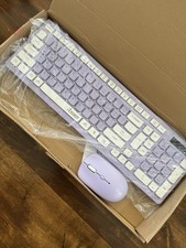 RECCAZR Wireless Keyboard Adjustable DPI Mouse Combo - Purple