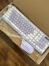 RECCAZR Wireless Keyboard & Adjustable DPI Mouse Combo - Purple