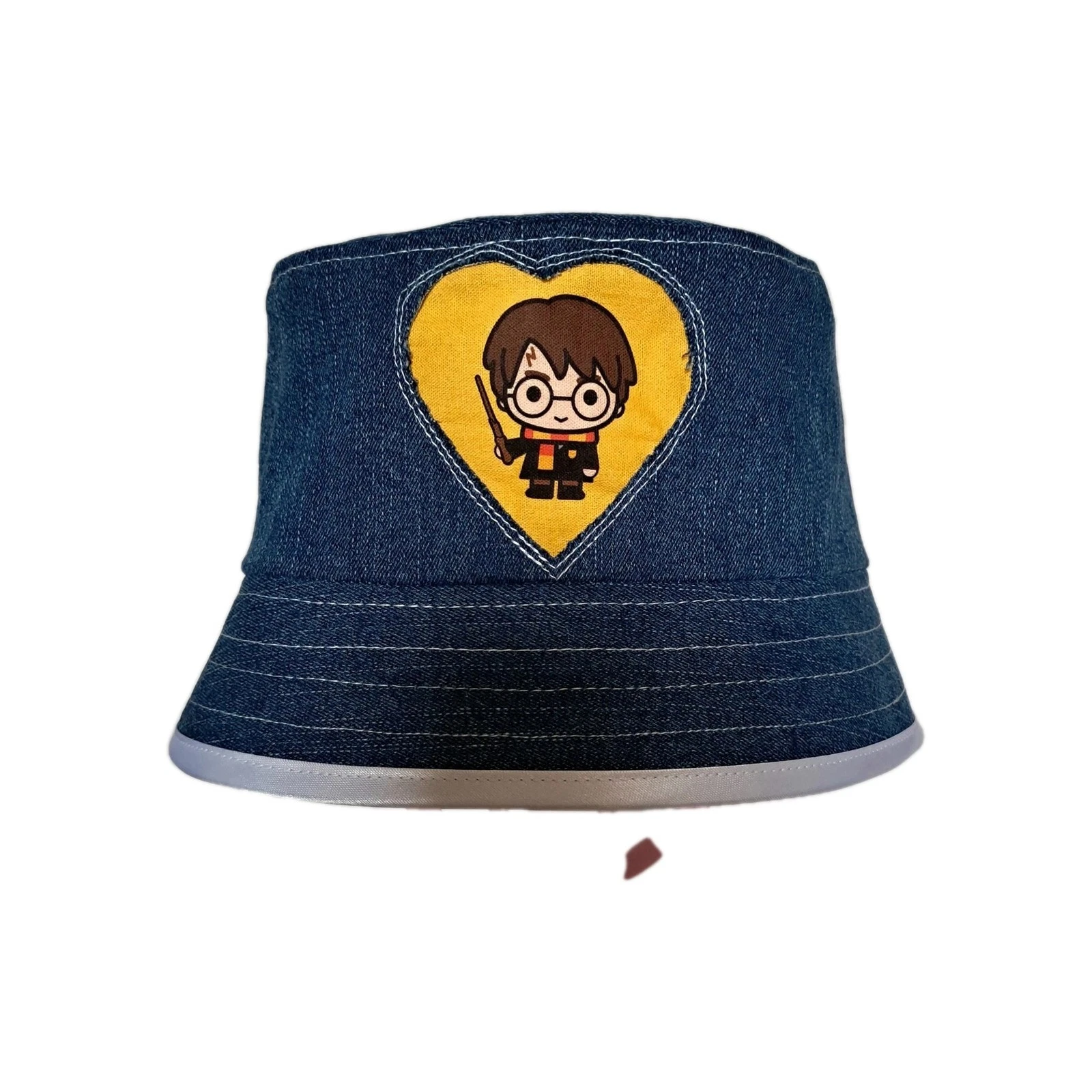 Unique Harry Potter Demin Bucket Hat. Sun Hat. One Of A Kind. Size Medium.