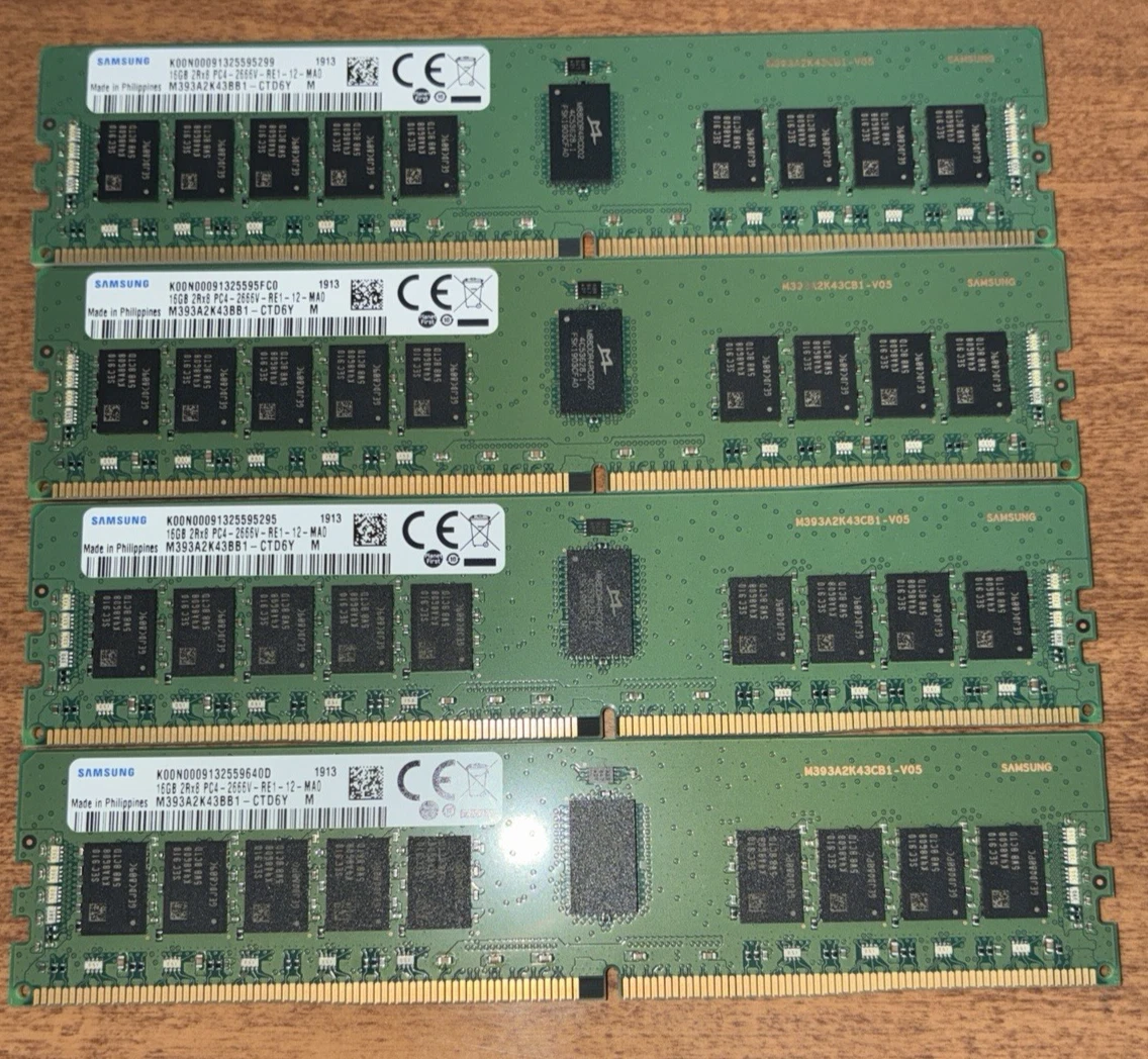 16 GB Capacity per Module DDR4 SDRAM Memory (RAM) 4 Modules for