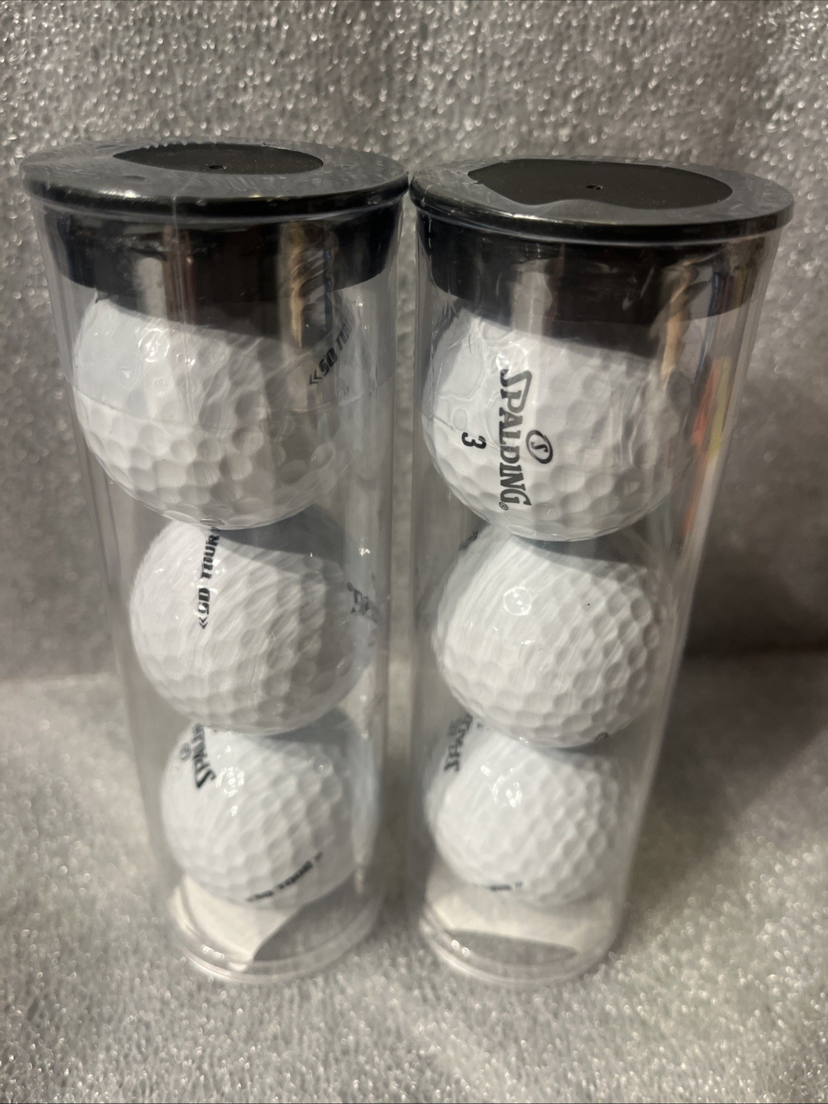 Balls In Clear Plastic Tubes 2 Sets Of 3 Balls. New Sealed