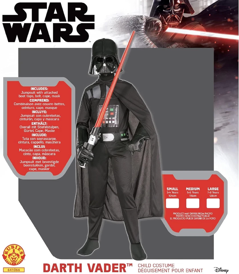 Rubie's Official Disney Star Wars Darth Vader Classic Child Costume, Kids Fancy - Image 4 of 4