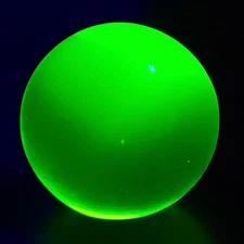 Uranium Glass Sphere 51mm Vaseline Yellow Glass Small Sphere Art Glass