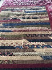 Handmade Patchwork Colorful Quilt 48 X 62 - Two Sided Color Pattern