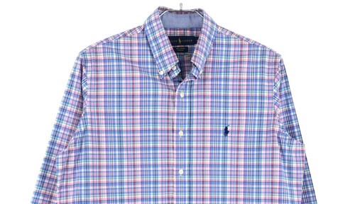 Ralph Lauren Estándar Cuadros Elástico Camisa Casual Formal Hombre Talla M - Imagen 3 de 8