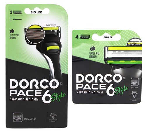 Recortadora de seguridad Dorco Pace 6 estilo 1 mango de afeitadora + 6 recargas de cartuchos - Imagen 1 de 5