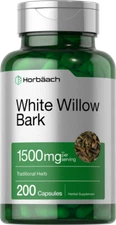 White Willow Bark Capsules | 1500mg | 200 Count | Non-GMO | by Horbaach