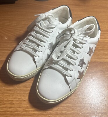 SAINT LAURENT Sneakers Star Court Classic Low Leather YSL Women s 38 US US 7.5