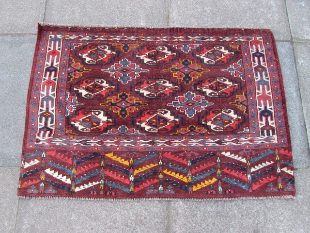 Antigüedad Tradicional Mano Hecho Oriental Lana Marrón Granate Bolsa Cara Tapete Antigüedad Tradicional Mano Hecho Oriental Lana Marrón Granate Bolsa Cara Tapete