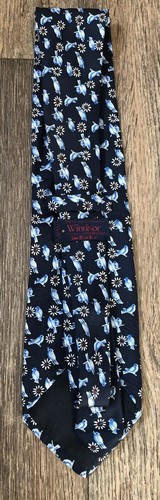 Cravatta 100% seta collezione The Windsor cravatta da collo dal portacravatta uccellini eccentrici - Foto 4 di 6