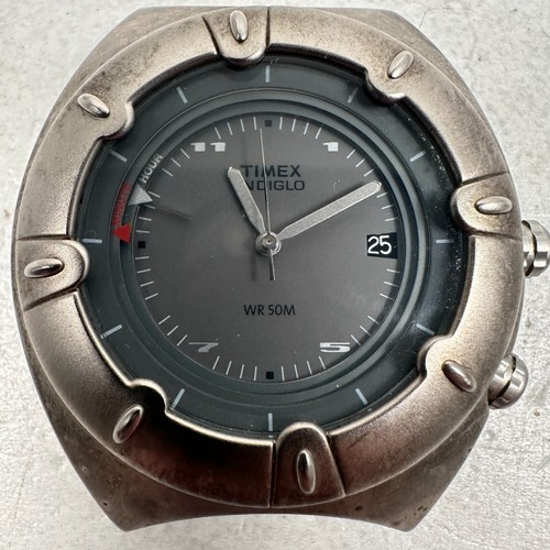 Timex Watch Mens 39mm Date Gray Dial Silver Tone Alarm Indiglo New Battery - Picture 4 of 10