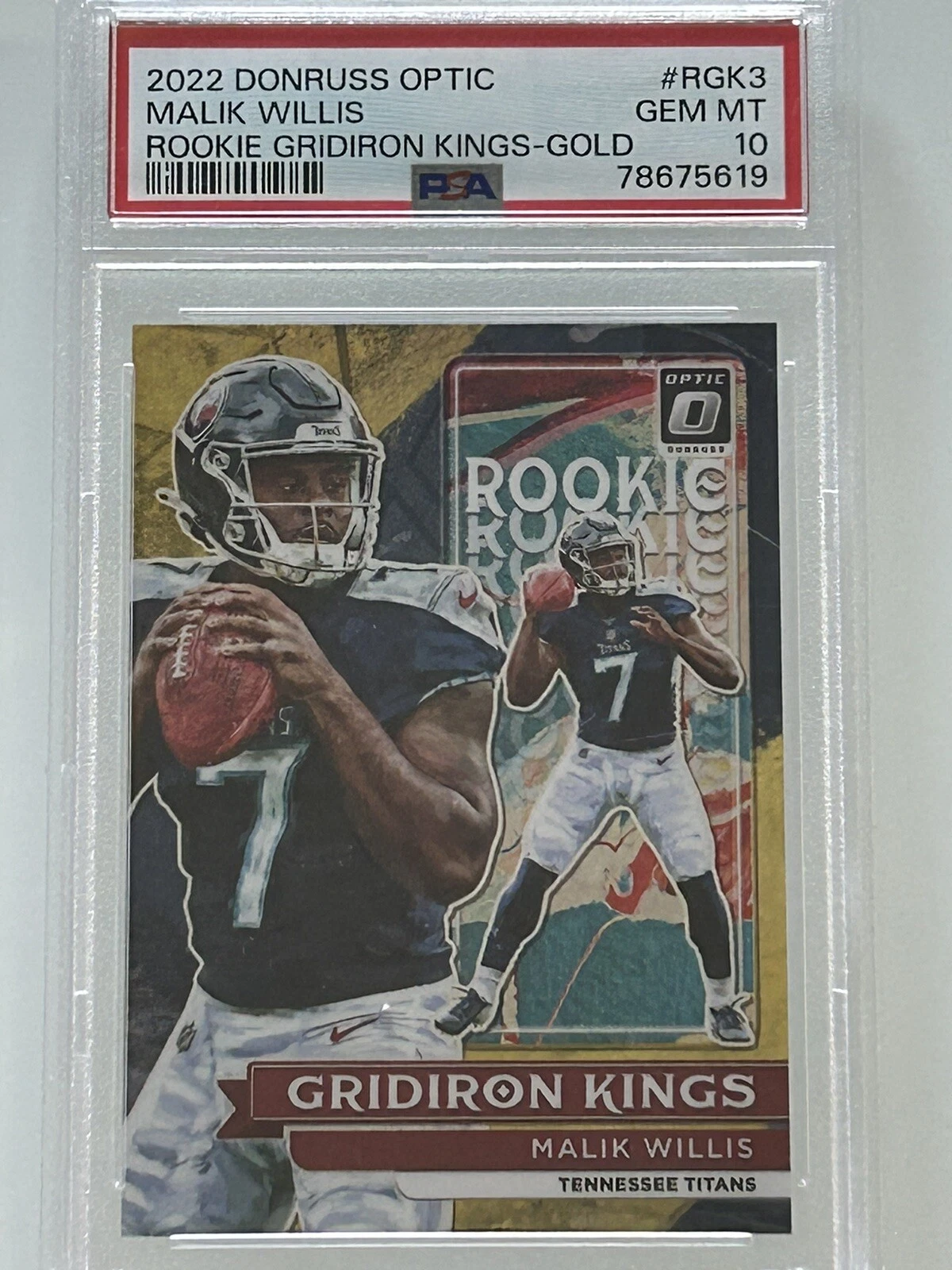 Malik Willis Panini Donruss Optic Rookie Gridiron Kings #RGK3 Gold