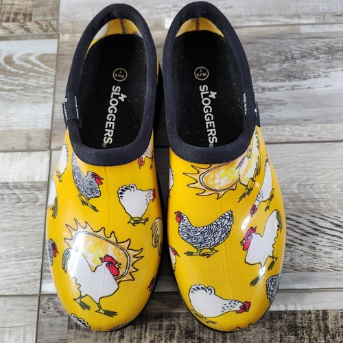 Sloggers Womens Chicken Hen Yellow Waterproof Rain & Garden Mule SlipOn Shoe Sz7 - Picture 7 of 14