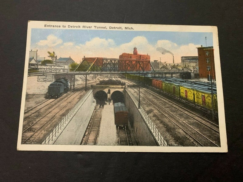 1921 Entrance To Detroit River Tunnel Detroit Michigan Postcard