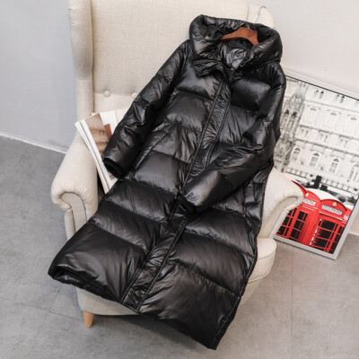 Mantel Daunenjacke Winter Daunen Jacke langer Daunenmantel Kapuze