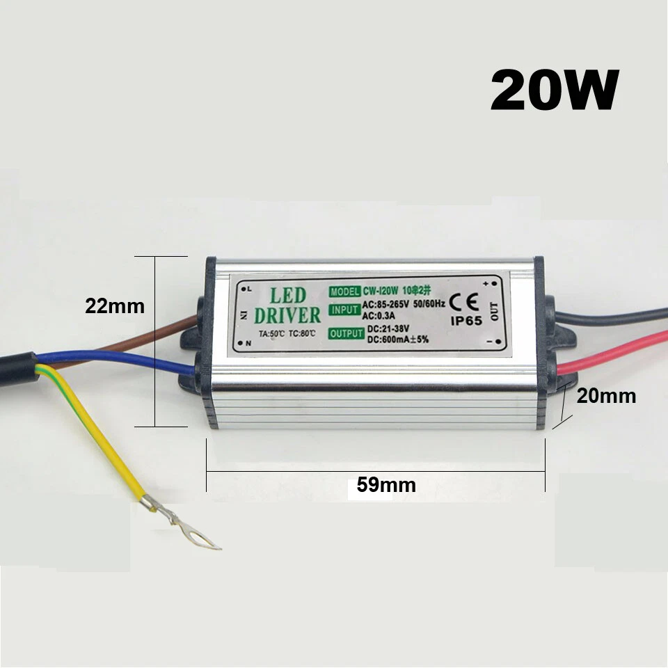 LED Power Supply Transformator 10W 20W 30W 50W 70W 100W Driver WP IP65 AC85-265V - Image 3 of 4